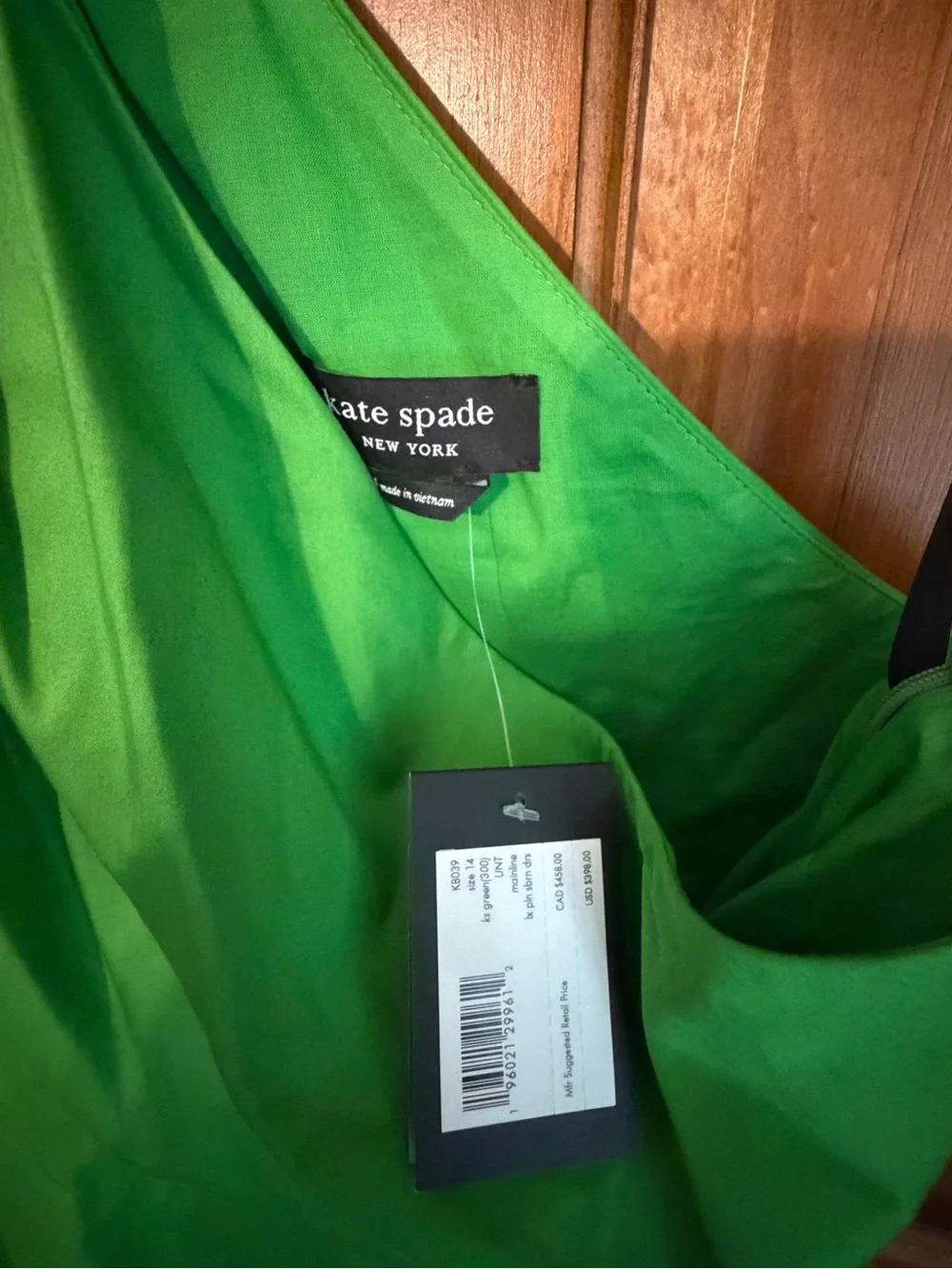 kate spade Bright Green One-Shoulder A-Line Dress
